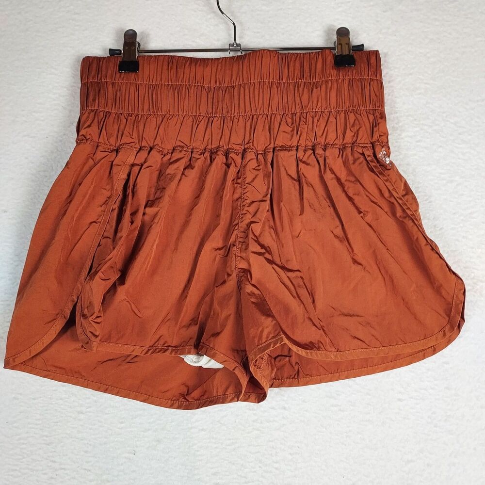 Free People Movement Womens Medium Running Shorts Lined Rust Athletic